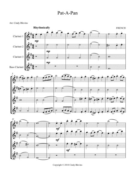 Pat A Pan For Clarinet Quartet With Bass Clarinet Page 2