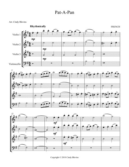 Pat A Pan For Three Violins With Cello Page 2