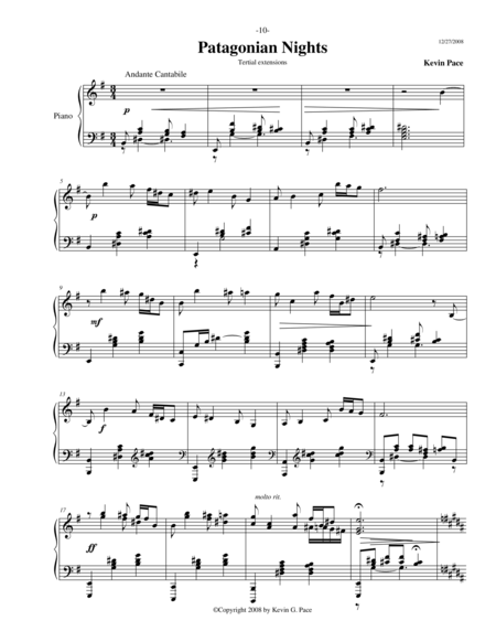 Patagonian Nights Piano Solo Page 2