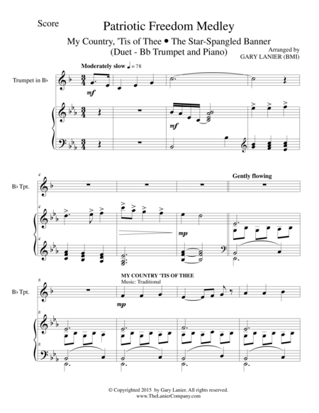 Patriotic Freedom Medley Duet Bb Trumpet And Piano Score And Parts Page 2