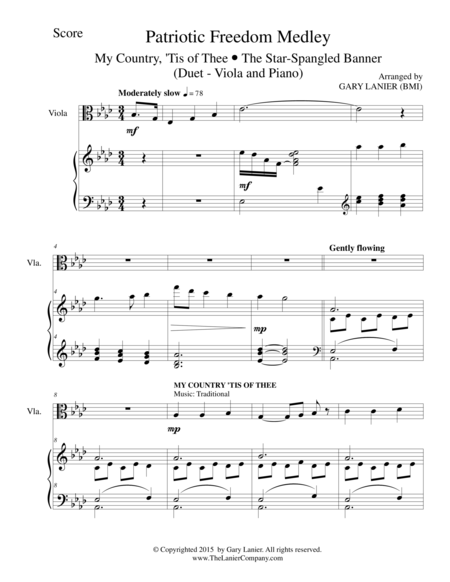 Patriotic Freedom Medley Duet Viola And Piano Score And Parts Page 2