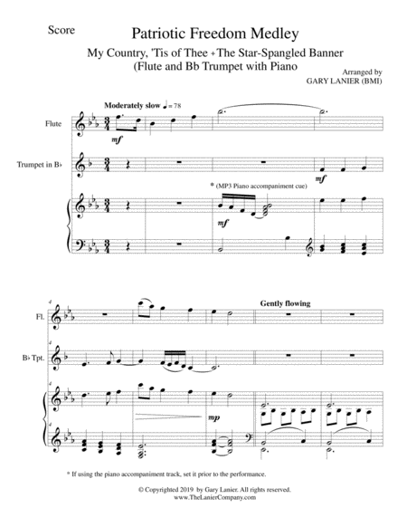 Patriotic Freedom Medley Flute And Bb Trumpet With Piano Score And Parts Page 2