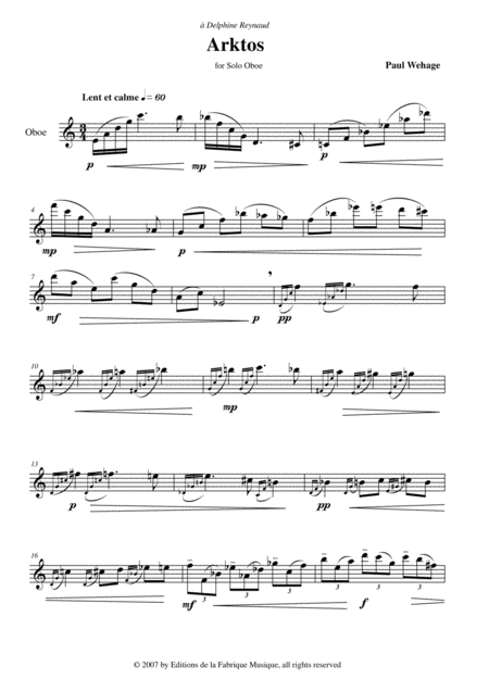 Paul Wehage Arktos For Solo Oboe Page 2