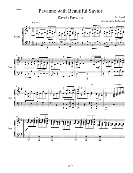 Pavane Beautiful Savior Piano Solo Page 2