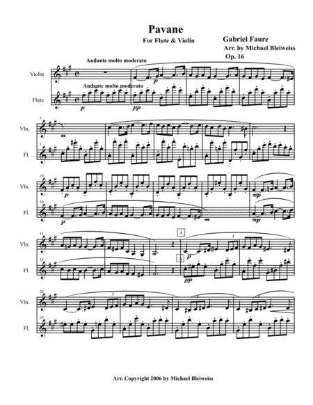 Pavane For Flute And Violin Page 2