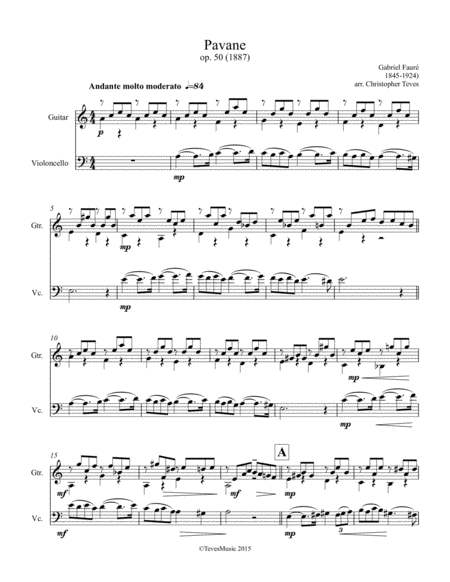 Pavane Op 50 Cello And Guitar Page 2