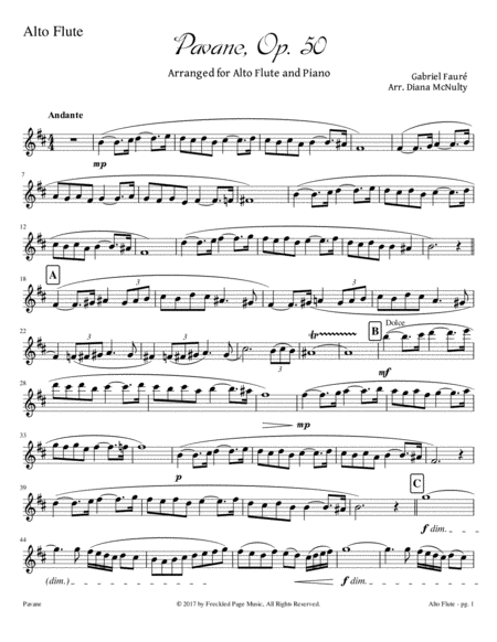 Pavane Op 50 For Alto Flute And Piano Page 2