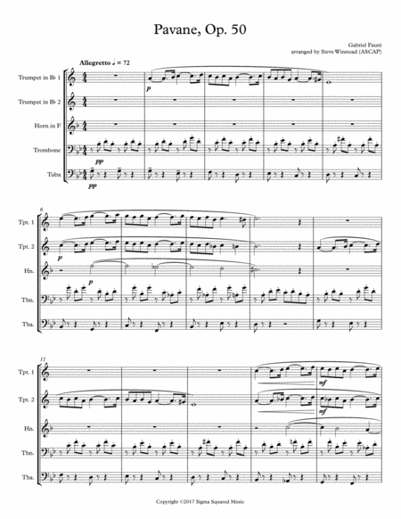 Pavane Op 50 For Brass Quintet Page 2