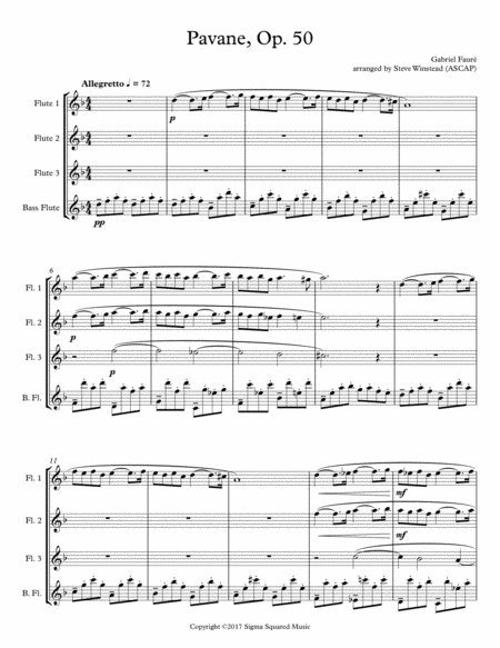 Pavane Op 50 For Flute Quartet Or Choir Page 2