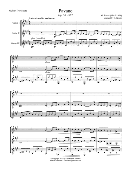 Pavane Op 50 For Guitar Trio Page 2