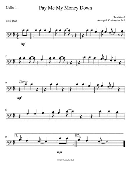 Pay Me My Money Down Easy Cello Duet Page 2
