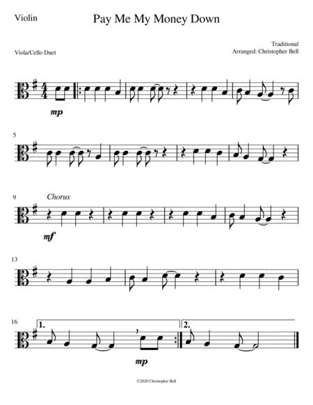 Pay Me My Money Down Easy Viola Cello Duet Page 2