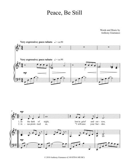 Peace Be Still Medium Vocal Solo With Piano Accompaniment Page 2