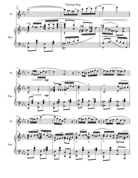 Penelope Rag A Grand Concert Rag For Flute And Piano Page 2