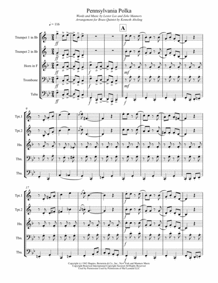 Pennsylvania Polka For Brass Quintet Page 2