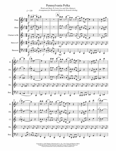 Pennsylvania Polka For Woodwind Quintet Page 2