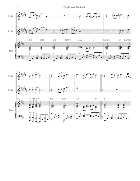 People Need The Lord Duet For Soprano Alto Saxophone Page 2