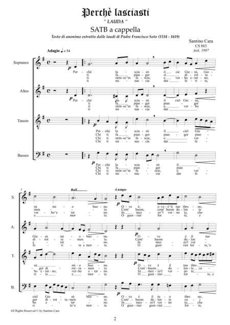 Perch Lasciasti Lauda Per Satb Choir A Cappella Page 2