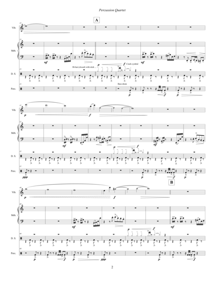 Percussion Quartet 2015 For Vibraphone Marimba Drum Set And Multi Percussion Full Score Page 2