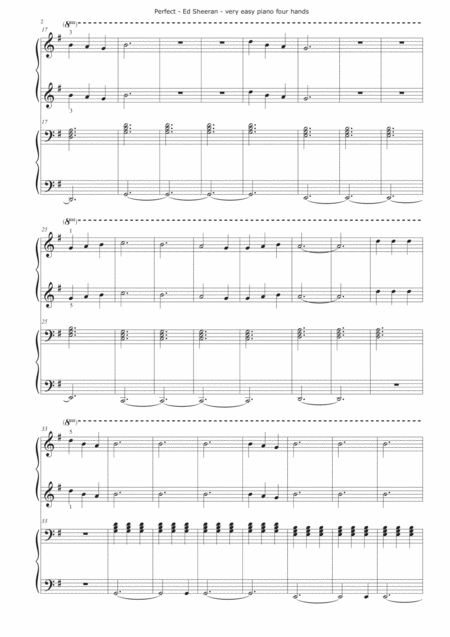 Perfect By Ed Sheeran Child Easy Piano Duet Four Hands Page 2