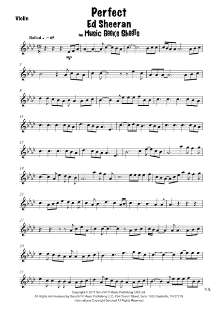 Perfect By Ed Sheeran For Violin Page 2