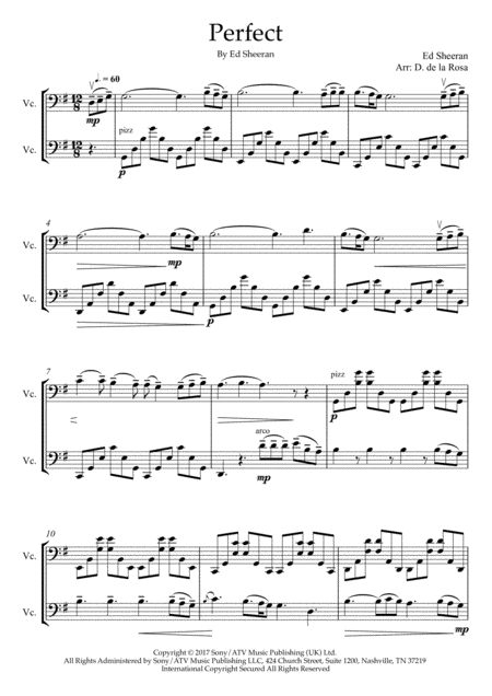 Perfect Ed Sheeran Cello Duet Full Score And Parts Page 2