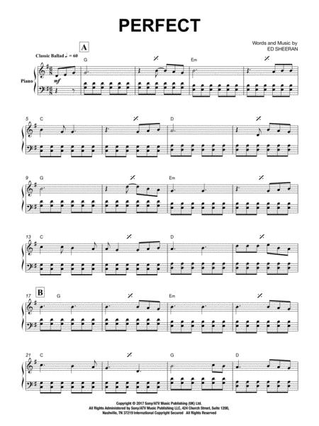 Perfect Ed Sheeran Easy Beginner Piano Page 2