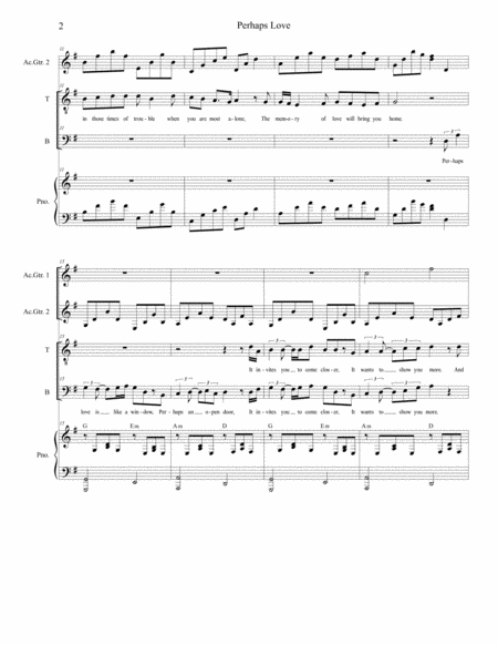 Perhaps Love For 2 Part Choir Tb Page 2