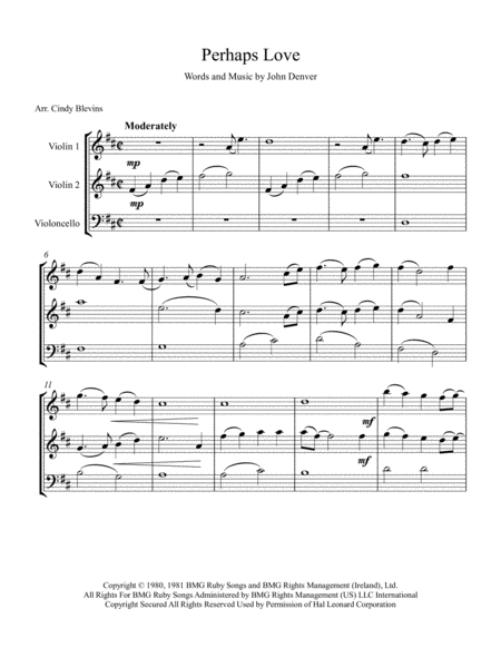 Perhaps Love For Two Violins And Cello Page 2