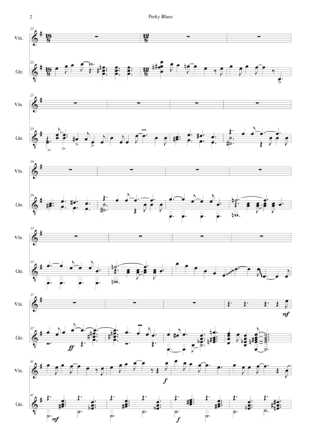 Perky Blues For Violin And Guitar Page 2