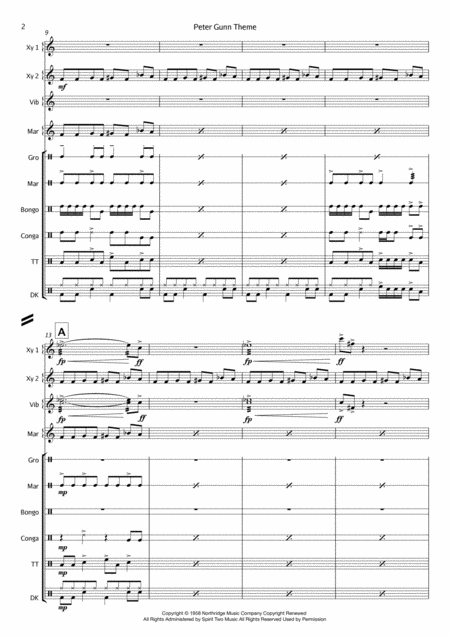 Peter Gunn Theme Percussion Ensemble Page 2