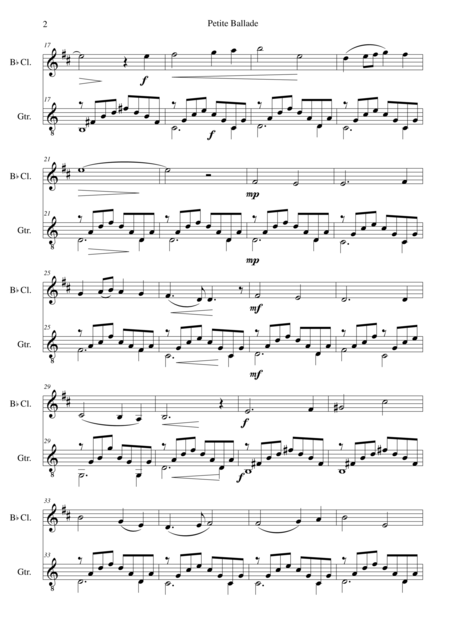 Petite Ballade For Clarinet And Guitar Page 2