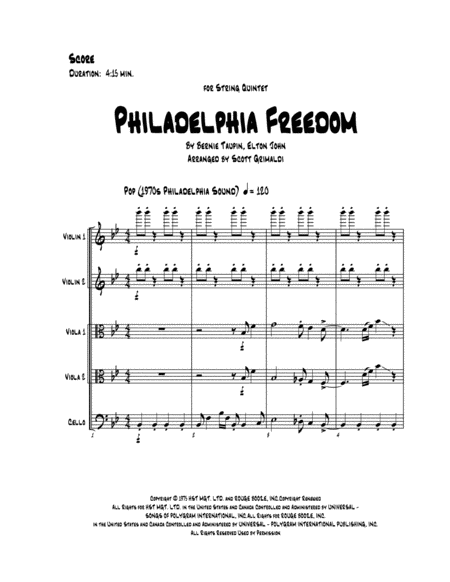 Philadelphia Freedom For String Quintet Page 2