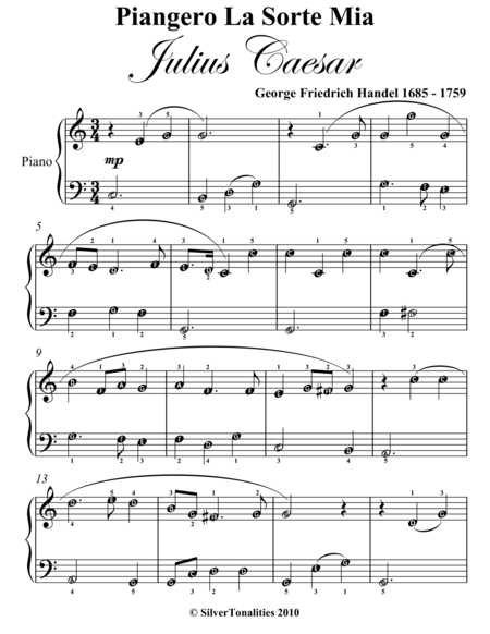 Piangero La Sorte Mia Easy Piano Sheet Music Page 2