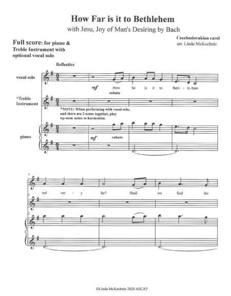 Piano And C Treble Instrument With Optional Vocal Solo How Far Is It To Bethlehem Czechoslovakian Carol With Jesu Joy By Bach Arr Linda Mckechnie Page 2