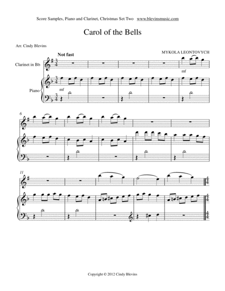 Piano And Clarinet For Christmas Set 2 Five Arrangements For Piano And Bb Clarinet Page 2