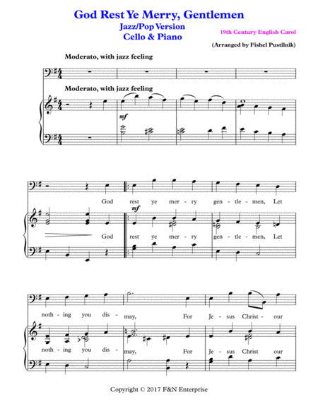 Piano Background For God Rest Ye Merry Gentlemen Cello And Piano Page 2