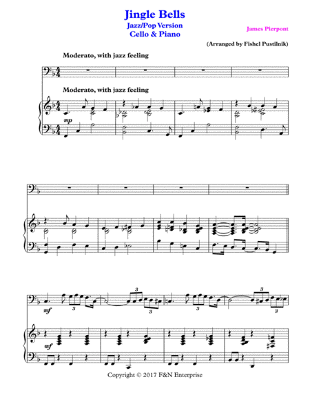 Piano Background For Jingle Bells Cello And Piano Page 2