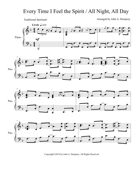 Piano Spirituals Every Time I Feel The Spirit All Night All Day Page 2