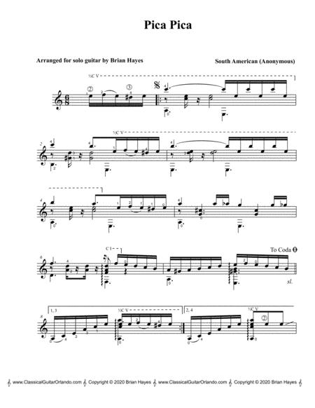 Pica Pica Venezuelan Waltz For Solo Guitar Standard Notation Page 2