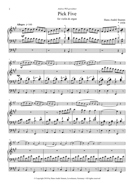 Pick Five For Violin And Organ Page 2