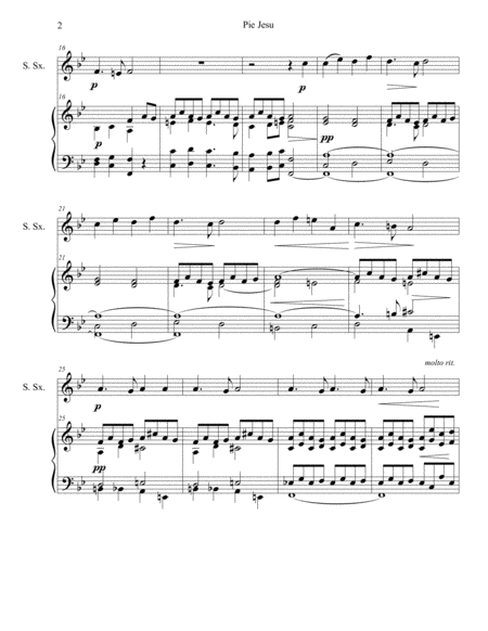 Pie Jesu 4 From Requiem Opus 48 For Soprano Saxophone And Keyboard Page 2