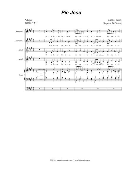 Pie Jesu For Ssaa And Organ Page 2