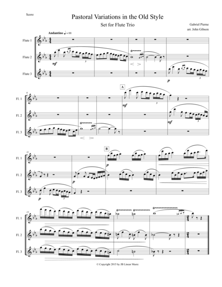 Pierne Pastoral Variations In The Old Style Set For Flute Trio Page 2