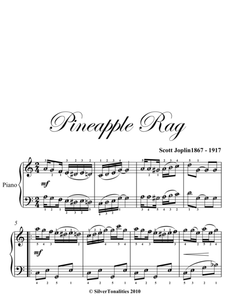 Pineapple Rag Elementary Piano Sheet Music Page 2