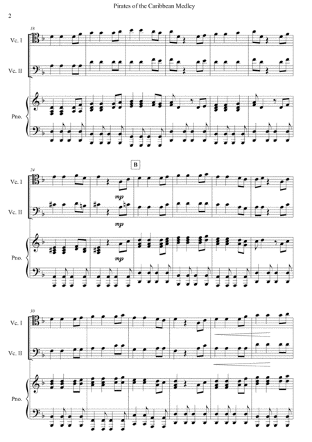 Pirates Of The Caribbean Medley 2 Cellos Piano Page 2