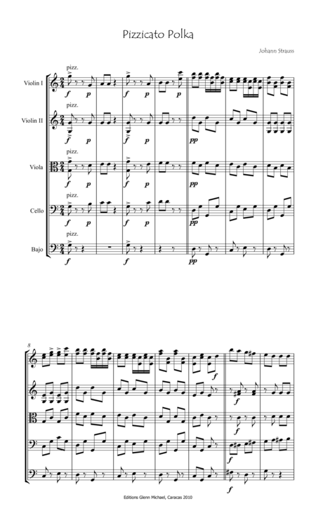 Pizzicato Polka For String Orchestra Or String Quintet Page 2