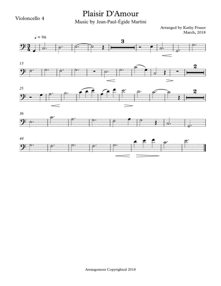 Plaisir D Amour A French Love Song For Cello Quartet Page 2