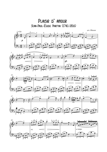 Plaisir D Amour Love Song For Piano Solo Page 2