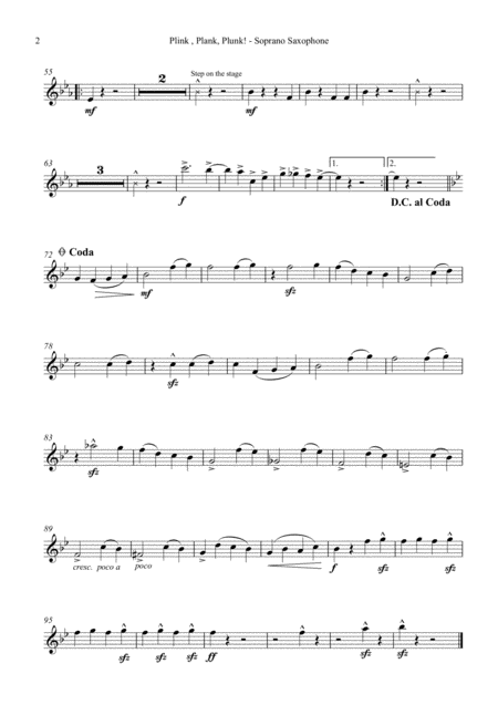 Plink Plank Plunk For Saxophone Quartet Satb Page 2